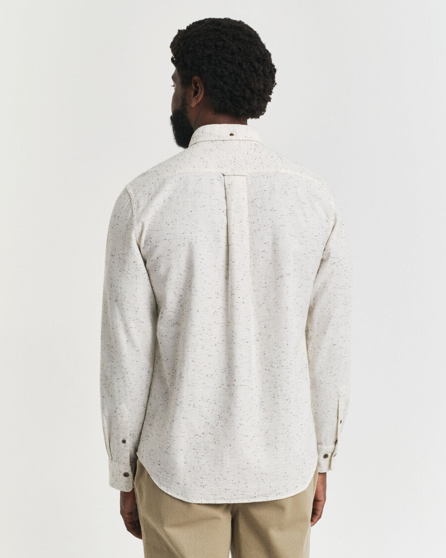 camisa de flanela nepps de corte regular - creme