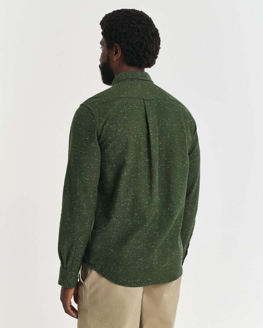 camisa de flanela nepps de corte regular - verde campestre