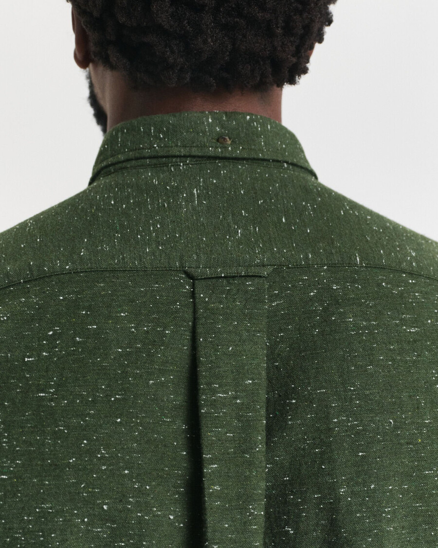 camisa de flanela nepps de corte regular - verde campestre