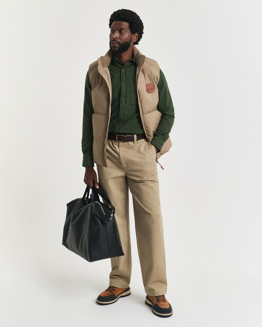 camisa de flanela nepps de corte regular - verde campestre