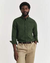 camisa de flanela nepps de corte regular - verde campestre