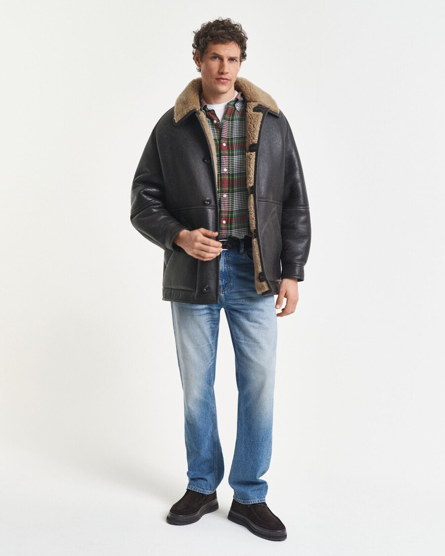 camisa de sarja xadrez leve e de corte relaxado - verde tartan