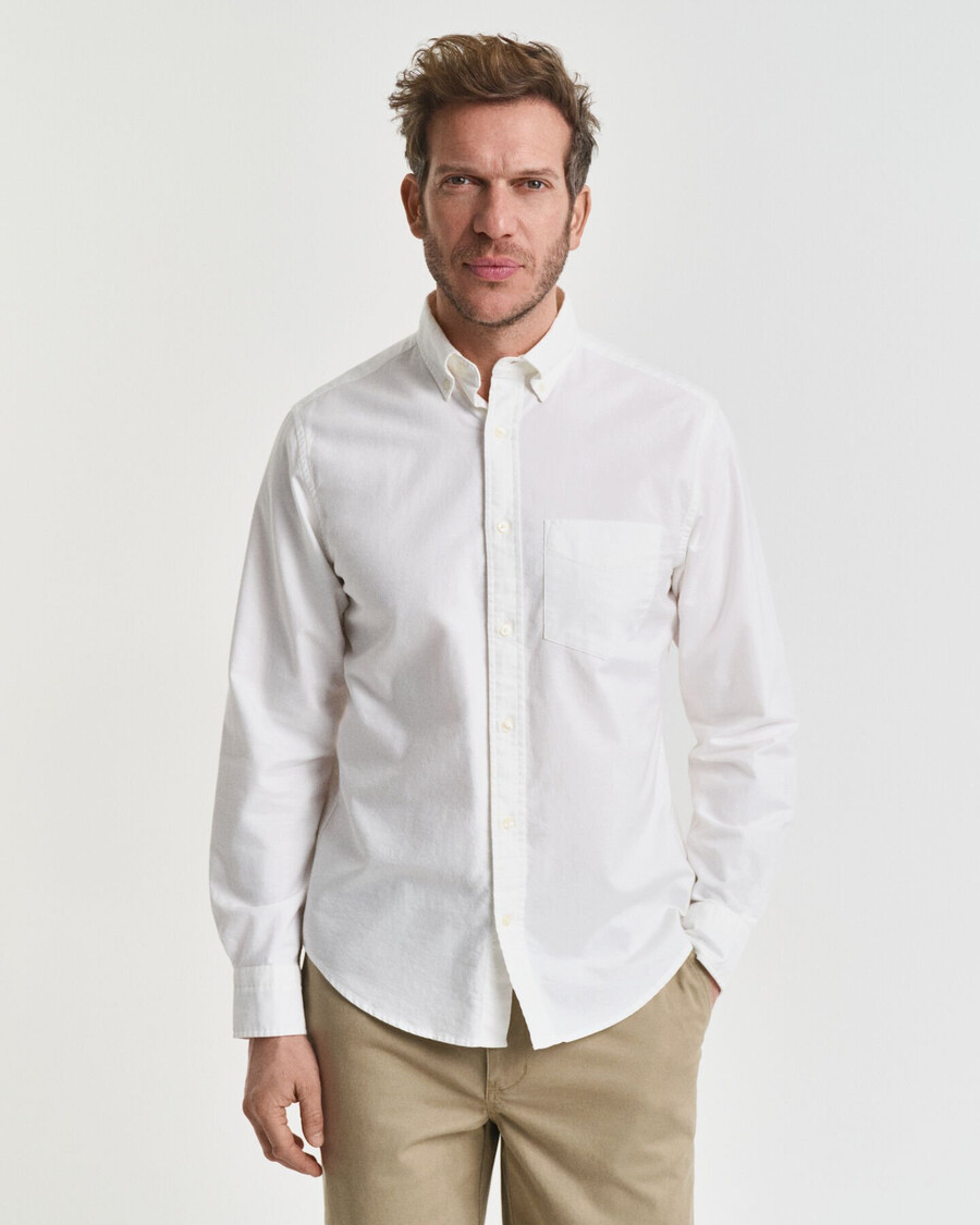 camisa oxford de corte regular - cor casca de ovo
