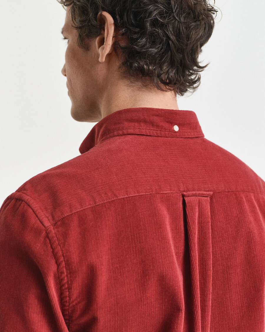 camisa de veludo cotelê de algodão com corte regular - cor ferrugem moderna