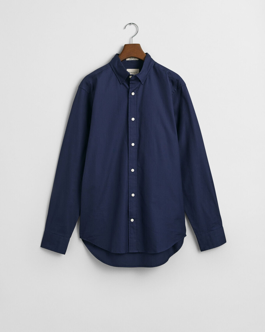 camisa oxford pinpoint de corte regular - azul marinho