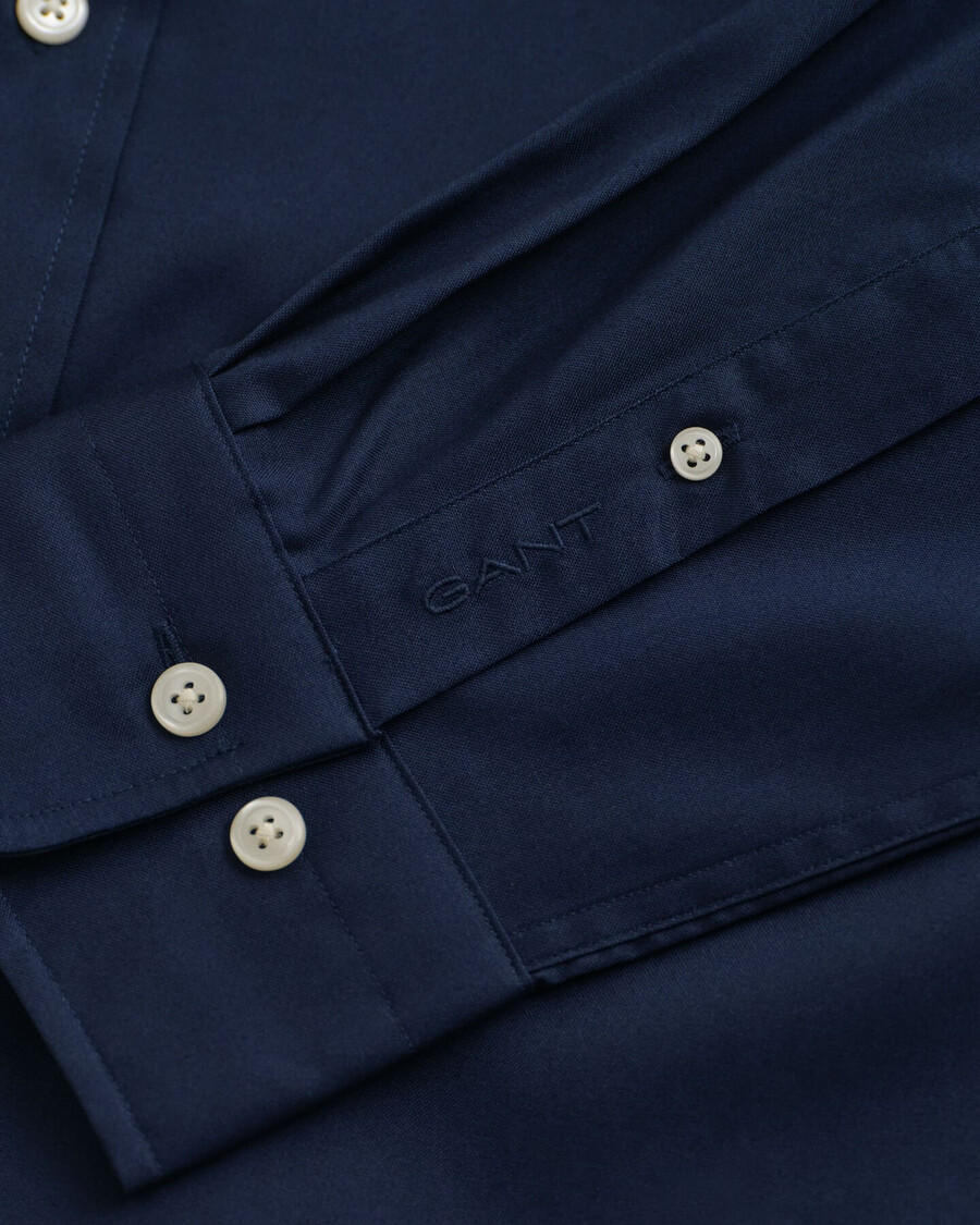 camisa oxford pinpoint de corte regular - azul marinho