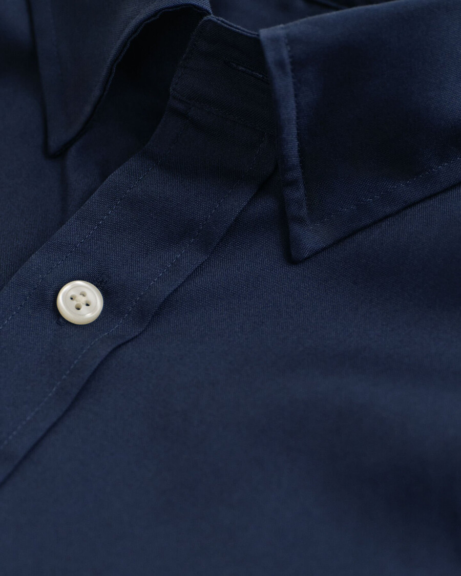 camisa oxford pinpoint de corte regular - azul marinho
