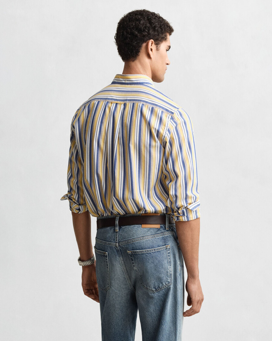 camisa listrada de popeline com corte regular - tom desbotado.