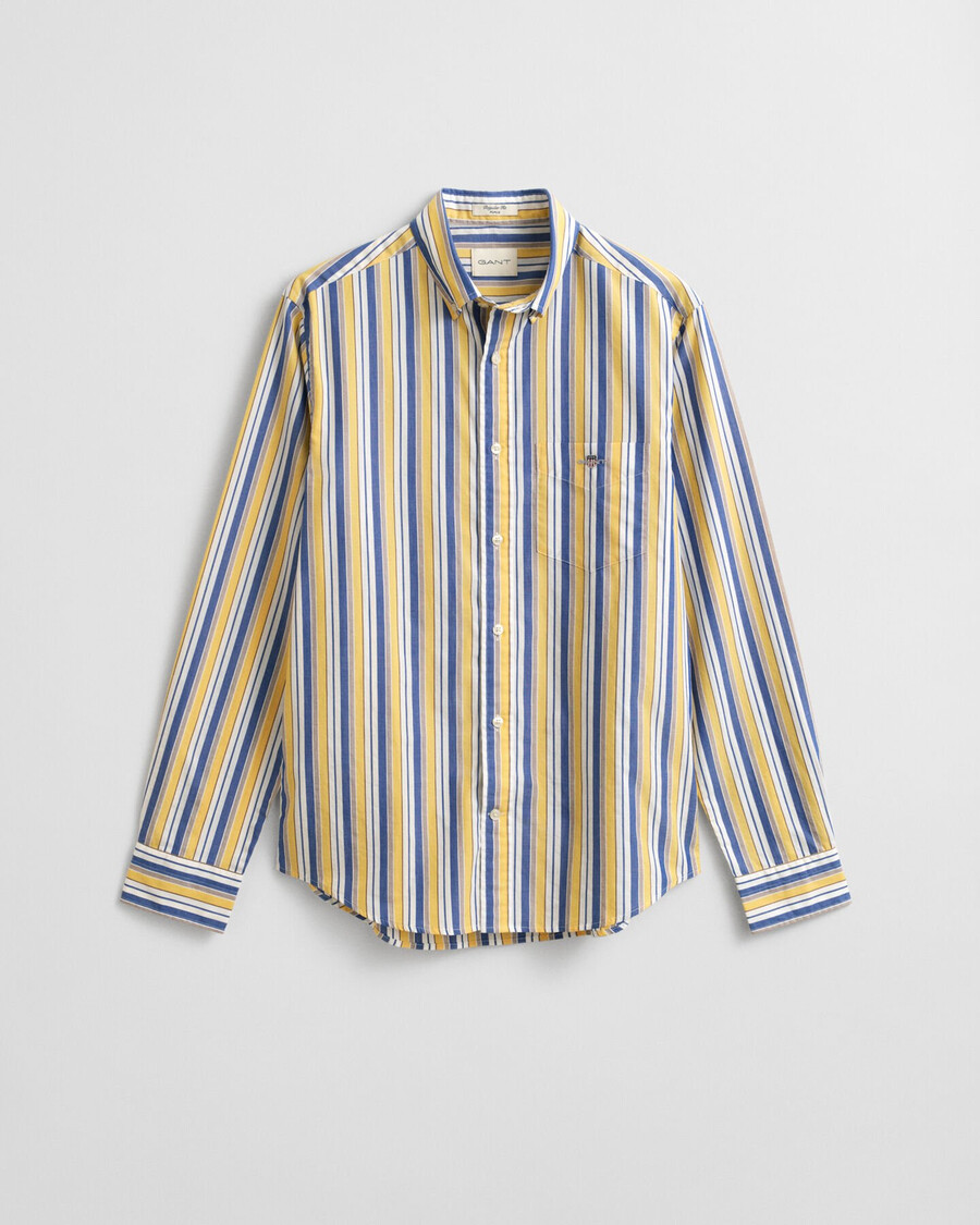 camisa listrada de popeline com corte regular - tom desbotado.