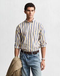 camisa listrada de popeline com corte regular - tom desbotado.