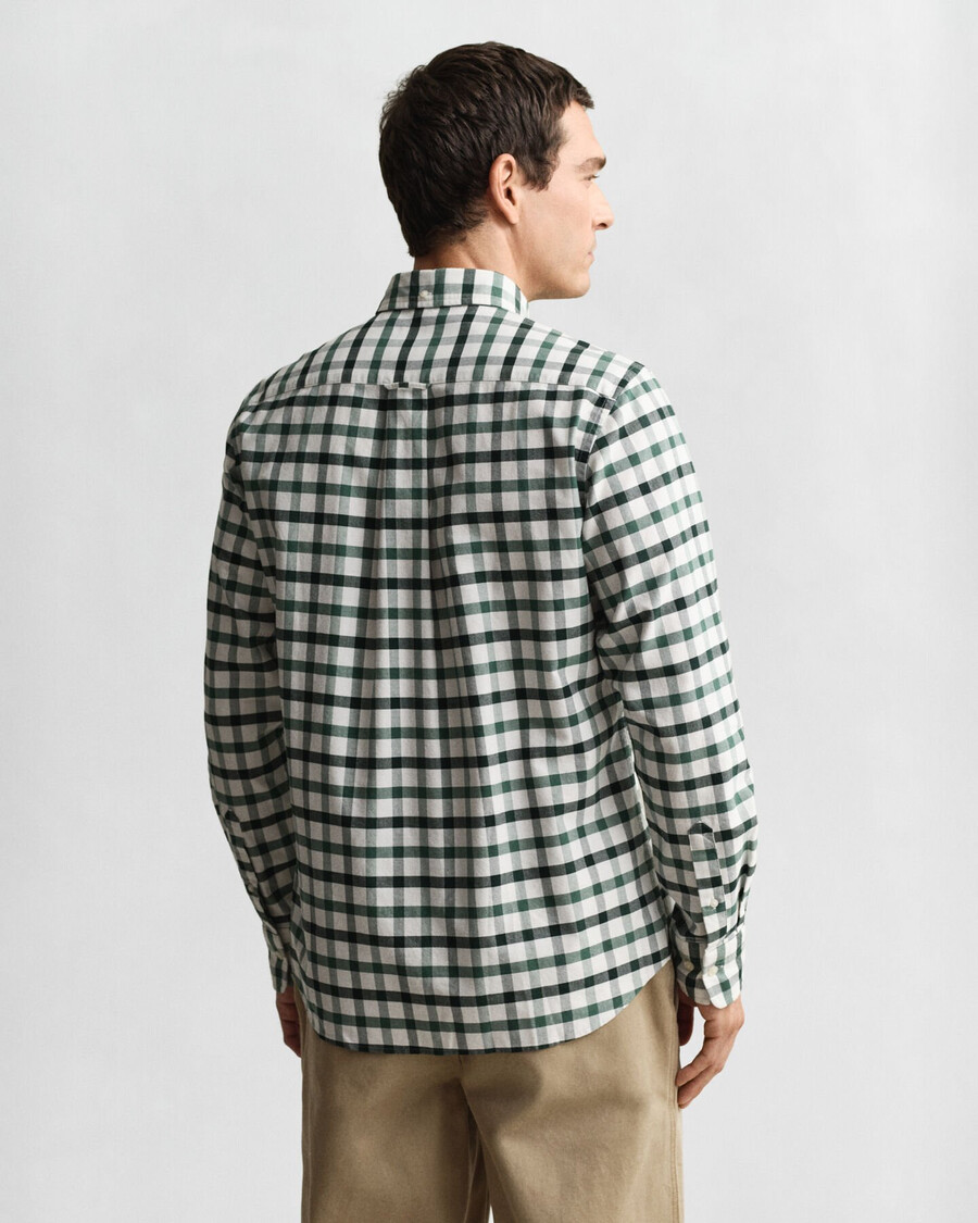 camisa oxford xadrez de corte regular - verde woody