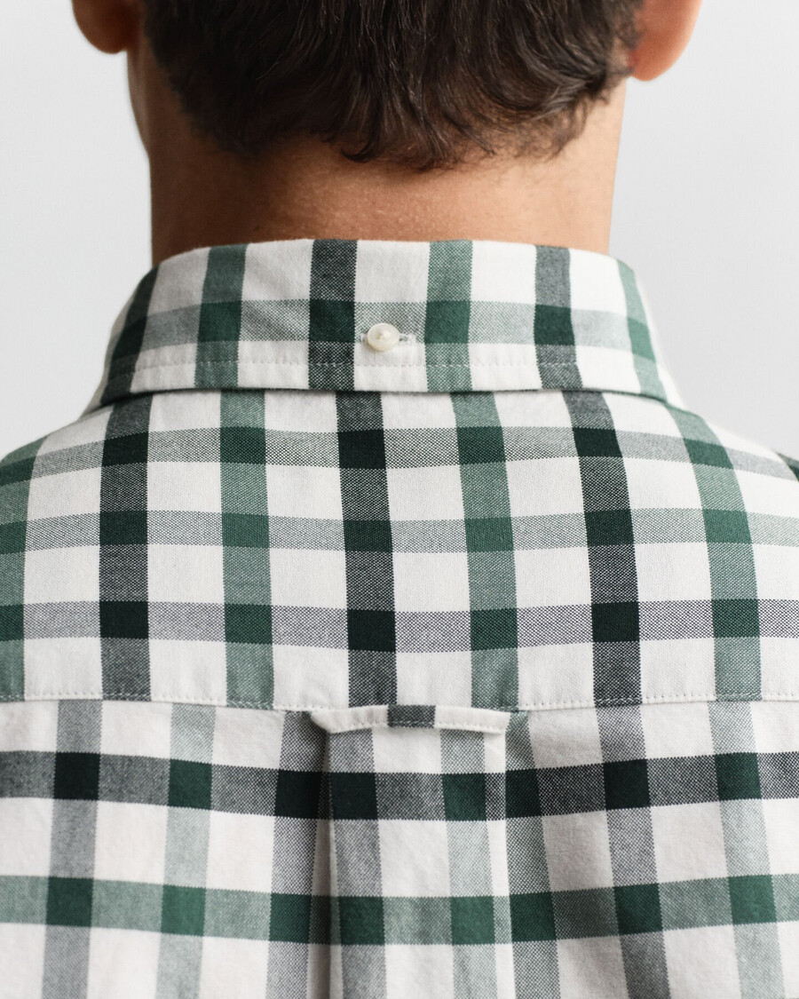 camisa oxford xadrez de corte regular - verde woody