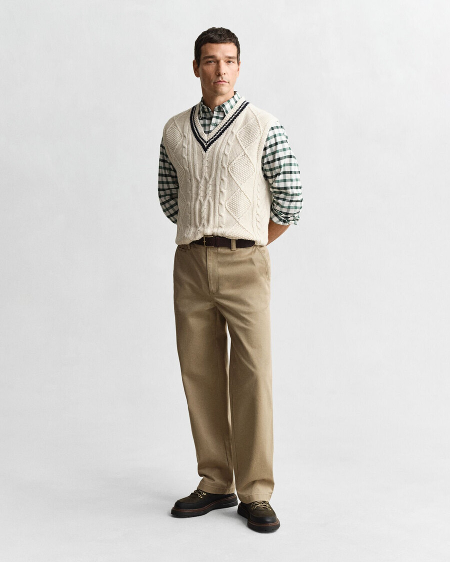 camisa oxford xadrez de corte regular - verde woody