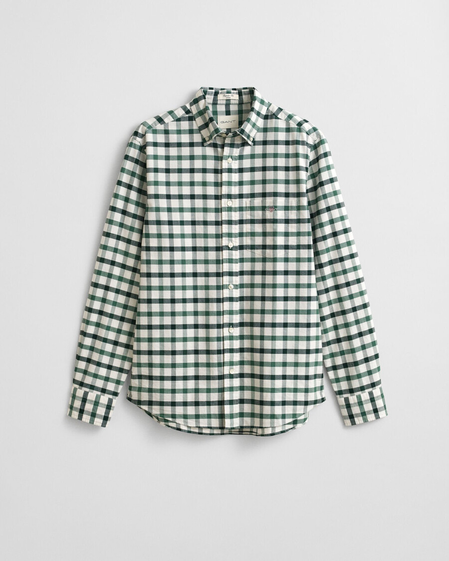 camisa oxford xadrez de corte regular - verde woody