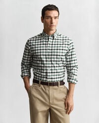 camisa oxford xadrez de corte regular - verde woody