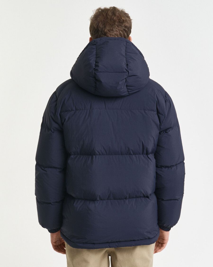 jaqueta puffer de plumas - azul noite