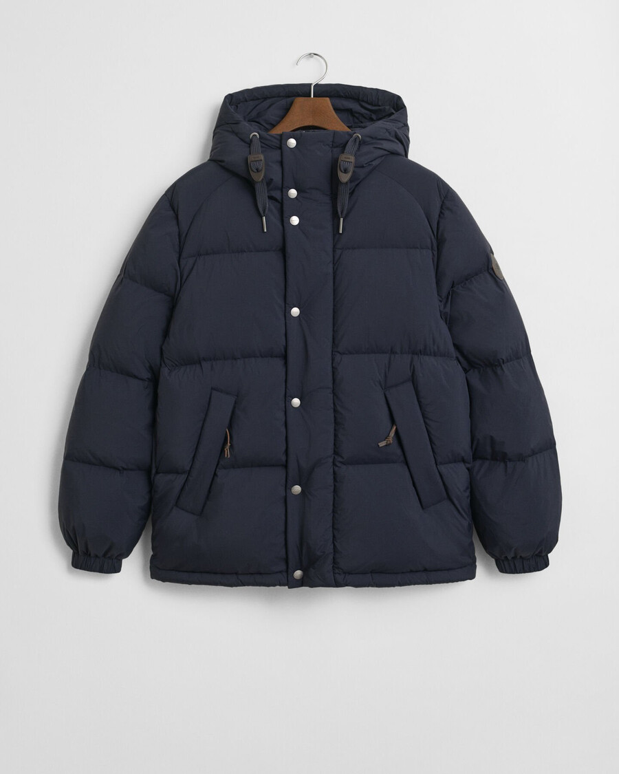 jaqueta puffer de plumas - azul noite