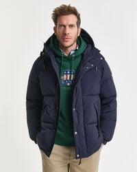 jaqueta puffer de plumas - azul noite