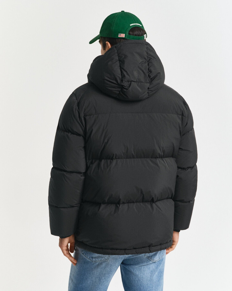 jaqueta puffer de plumas - preta
