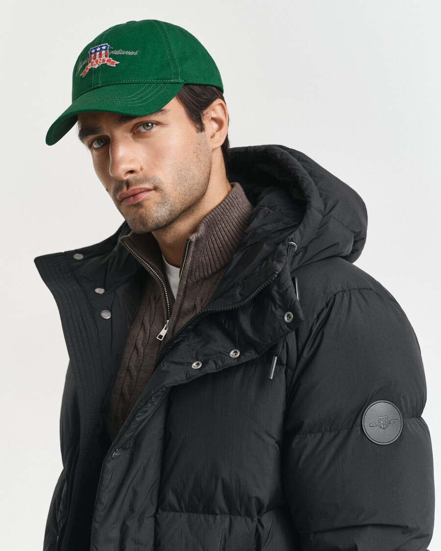 jaqueta puffer de plumas - preta