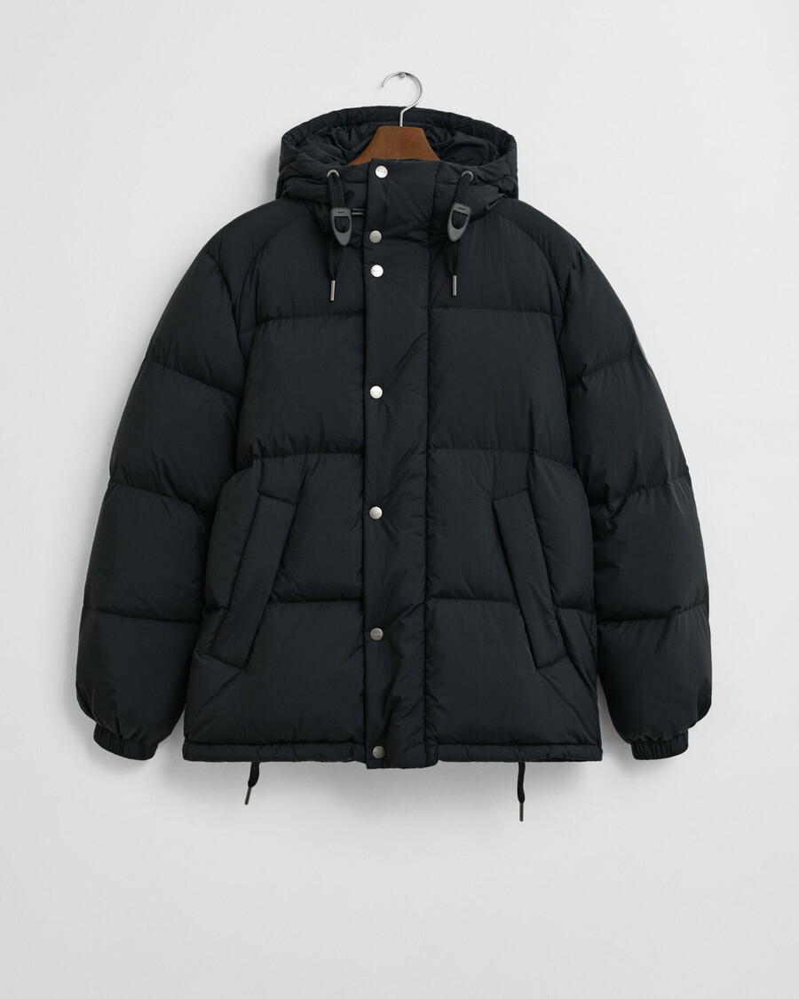 jaqueta puffer de plumas - preta