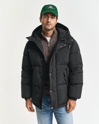 jaqueta puffer de plumas - preta
