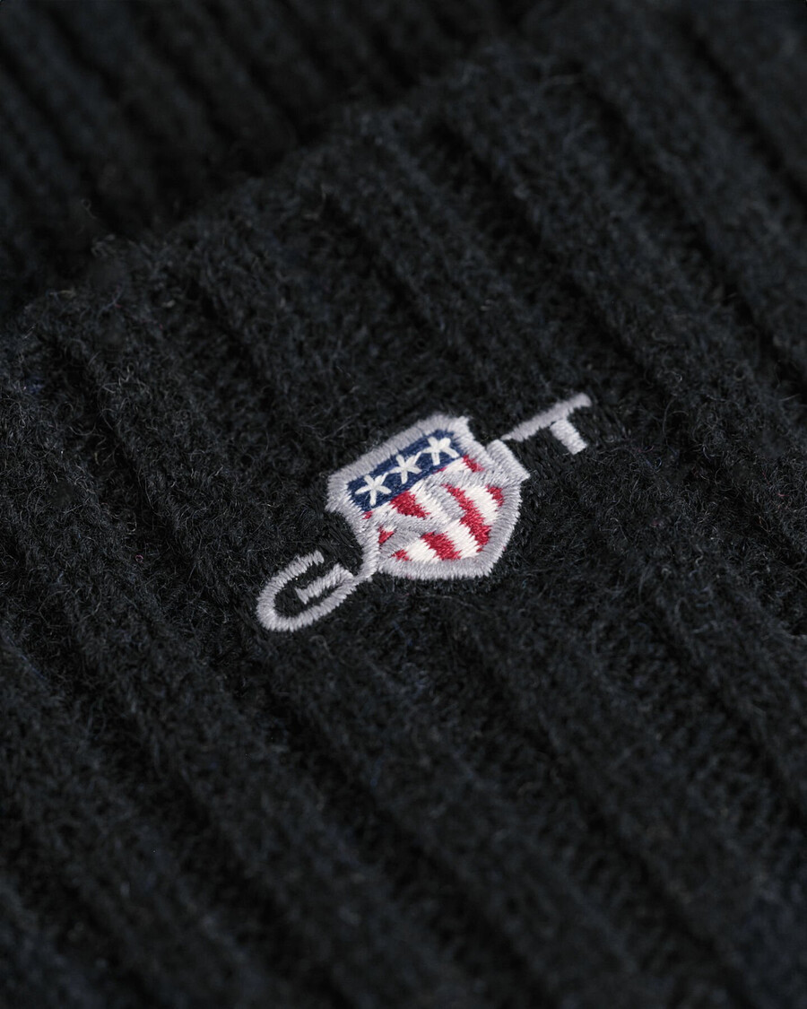 gorro de lã shield - preto