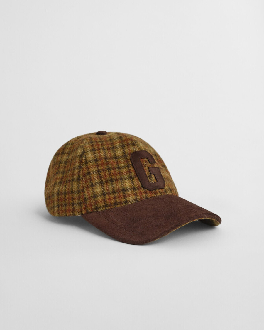 gorro xadrez de lã - manteiga de amendoim