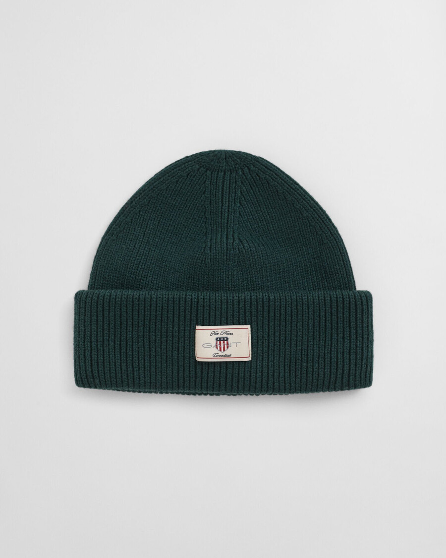 gorro canelado em mistura de algodão - verde xadrez