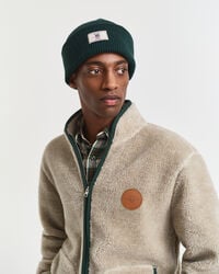 gorro canelado em mistura de algodão - verde xadrez