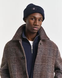 gorro de algodão canelado misto - azul noite
