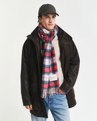 cachecol xadrez em cashmere - vermelho rubi