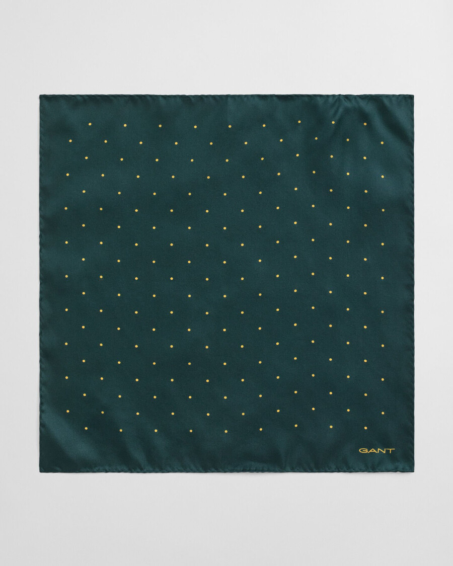 lenço de bolso com estampa de bolinhas - verde xadrez