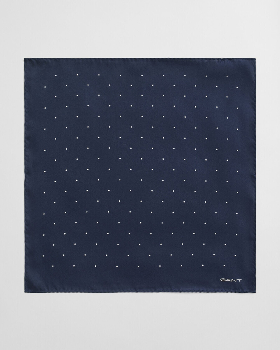 lenço de bolso com estampa de bolinhas - azul-marinho