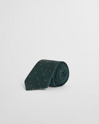 gravata de seda com bolinhas - verde xadrez