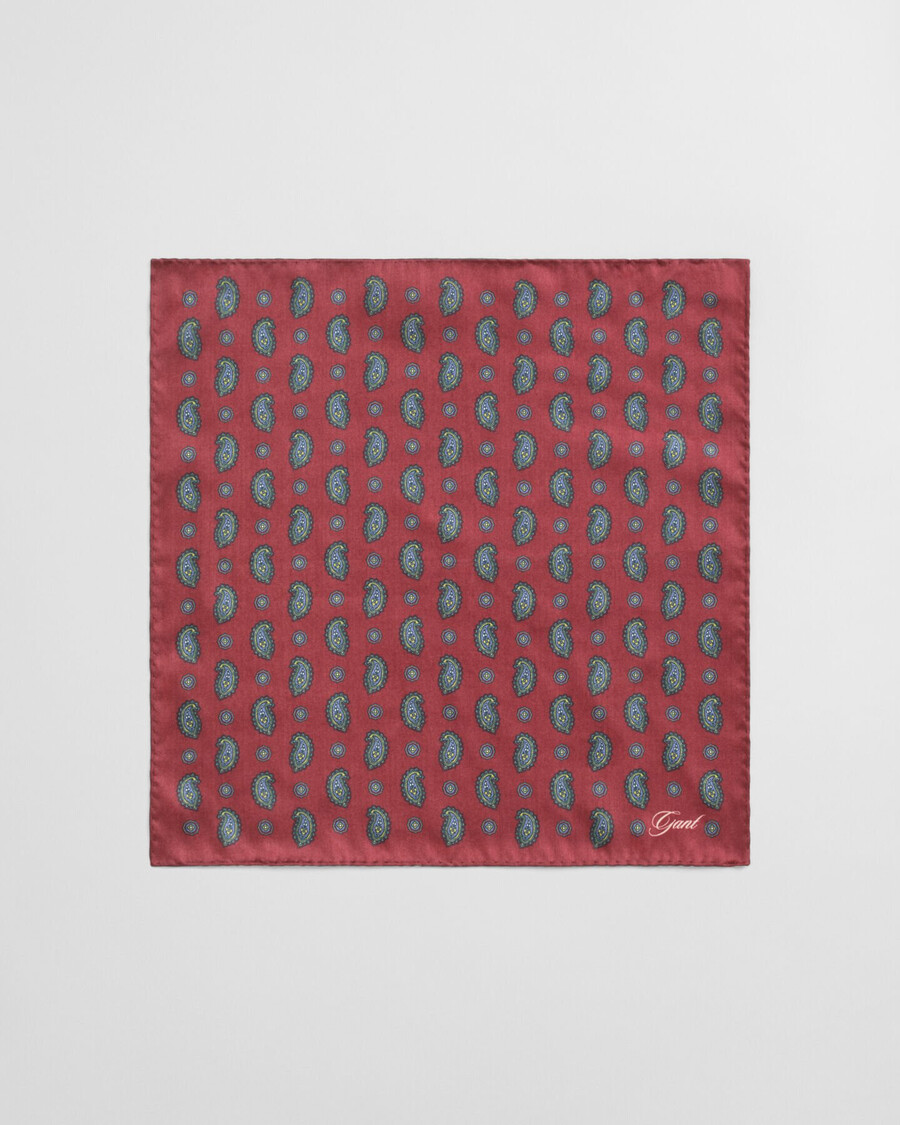 lenço de bolso paisley - vermelho volumoso