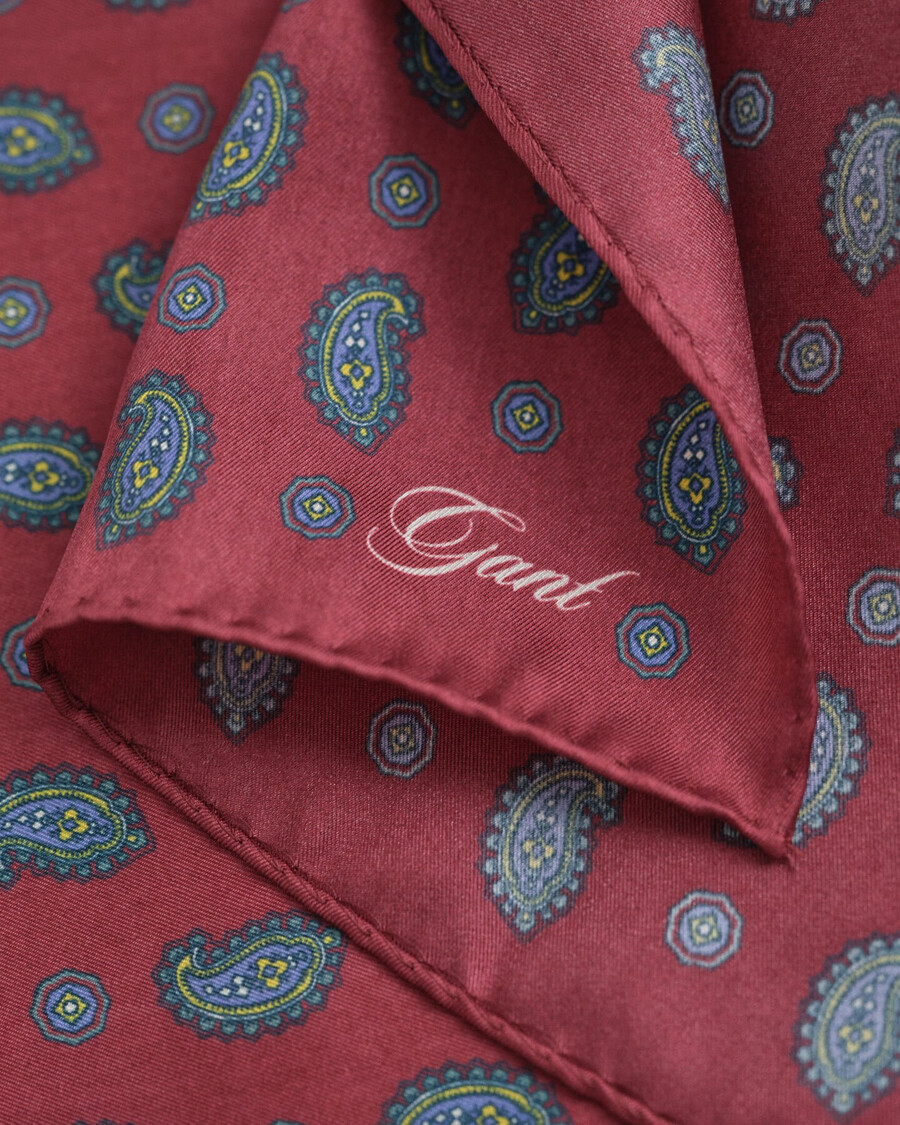 lenço de bolso paisley - vermelho volumoso