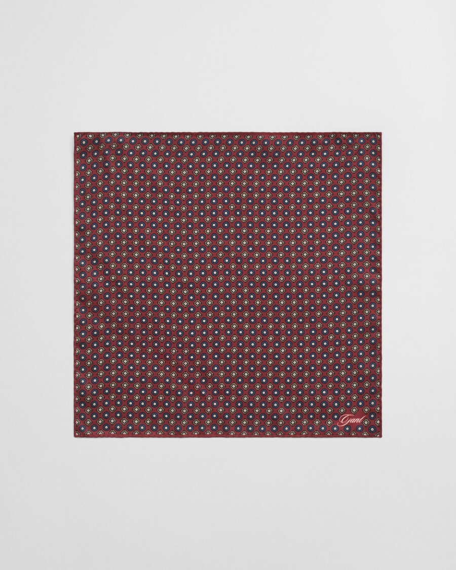 lenço de bolso com estampa foulard - vermelho encorpado