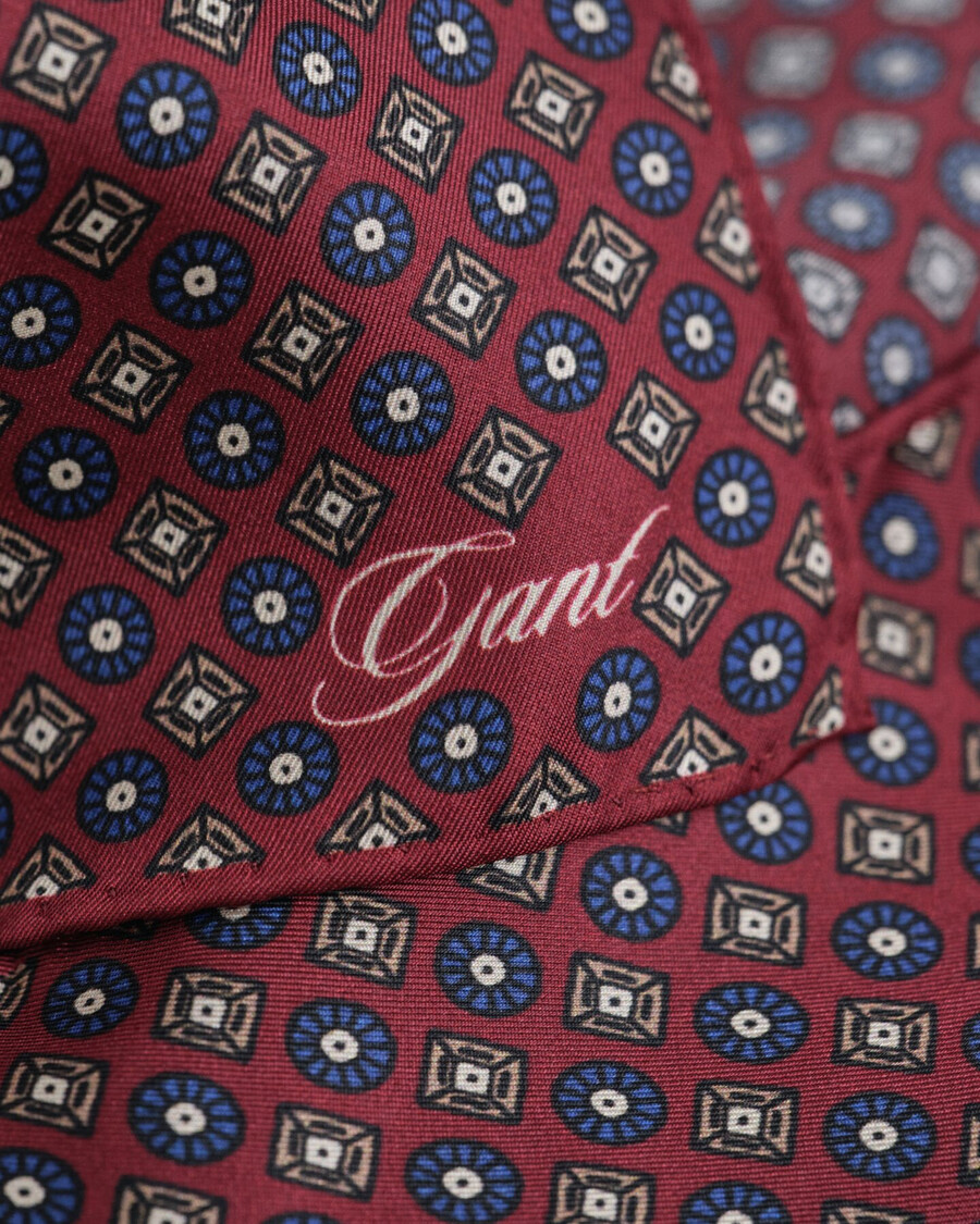 lenço de bolso com estampa foulard - vermelho encorpado
