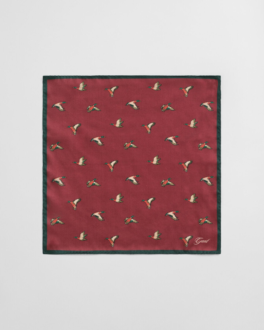lenço de bolso com estampa de pato - vermelho puffed
