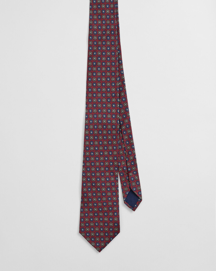 gravata com estampa de lenço - vermelho encorpado