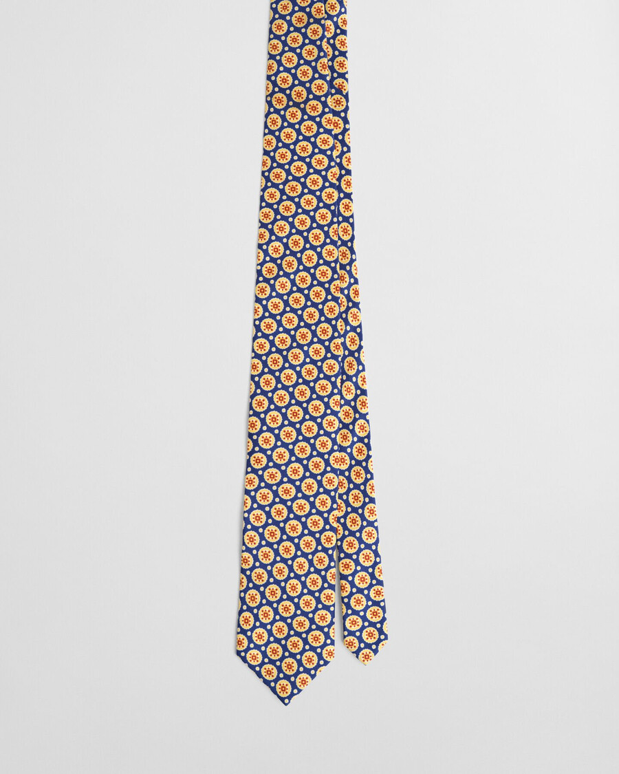 gravata foulard de seda - azul intenso