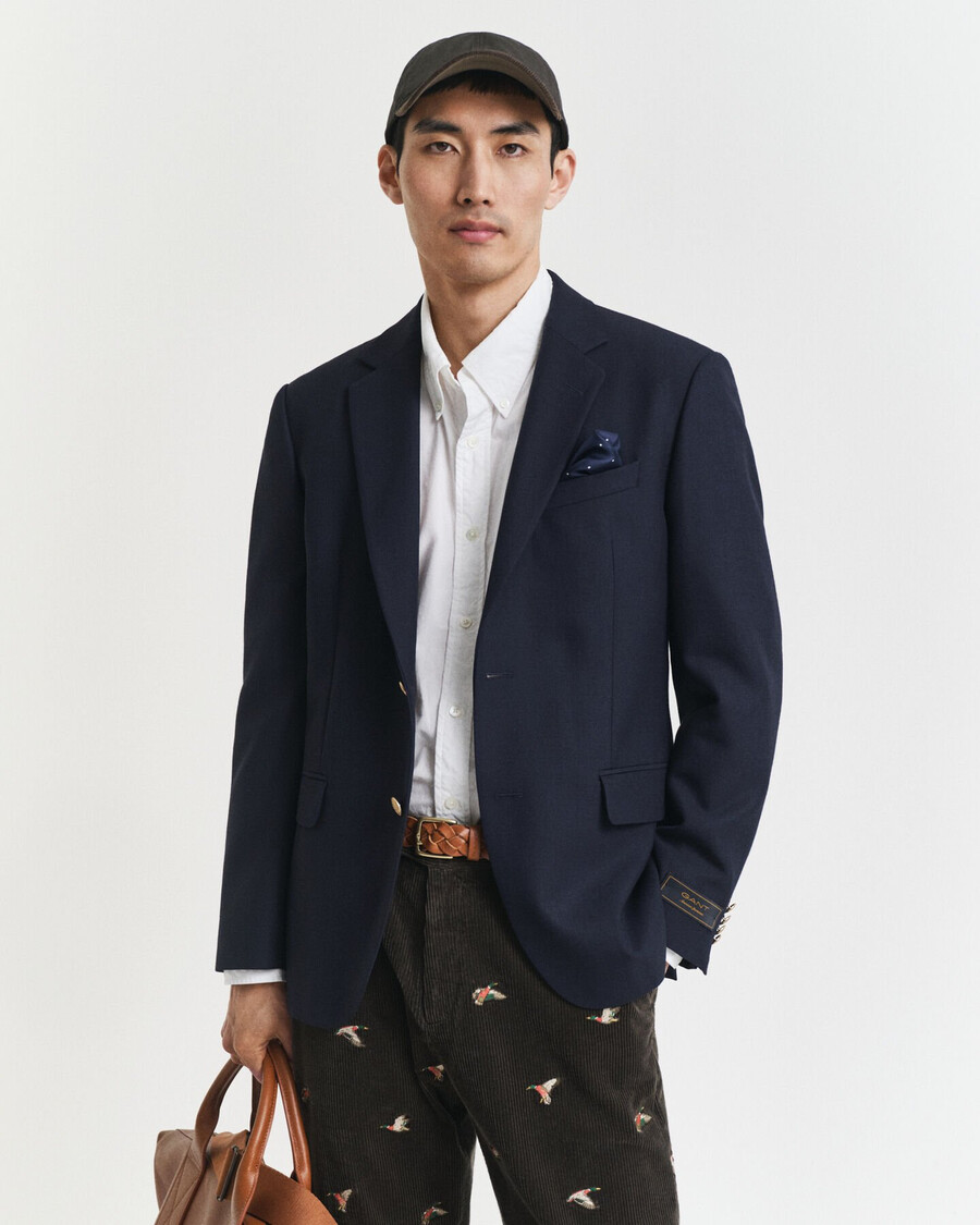 slim fit club bazer - azul noite