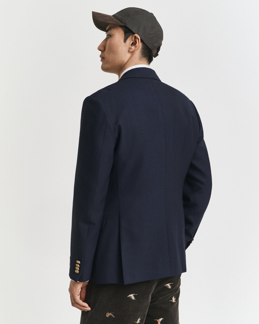 slim fit club bazer - azul noite