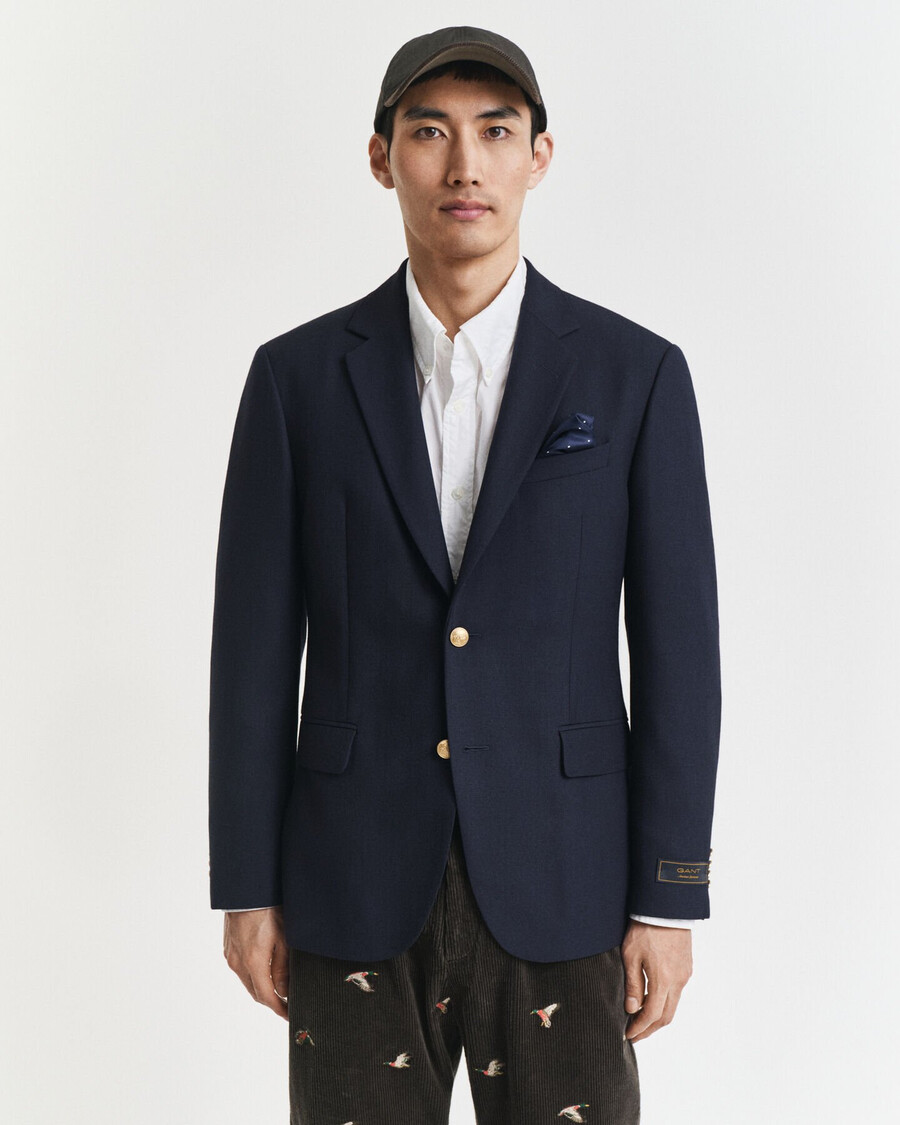slim fit club bazer - azul noite