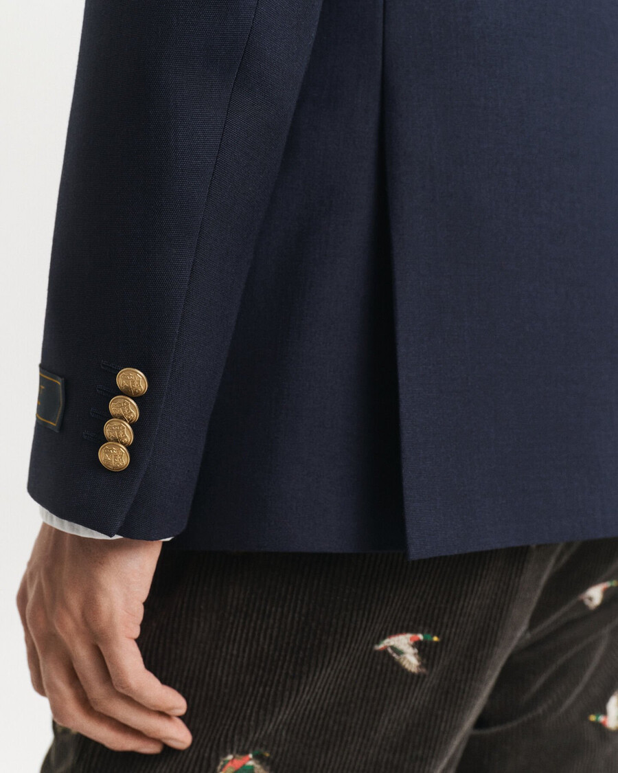 slim fit club bazer - azul noite