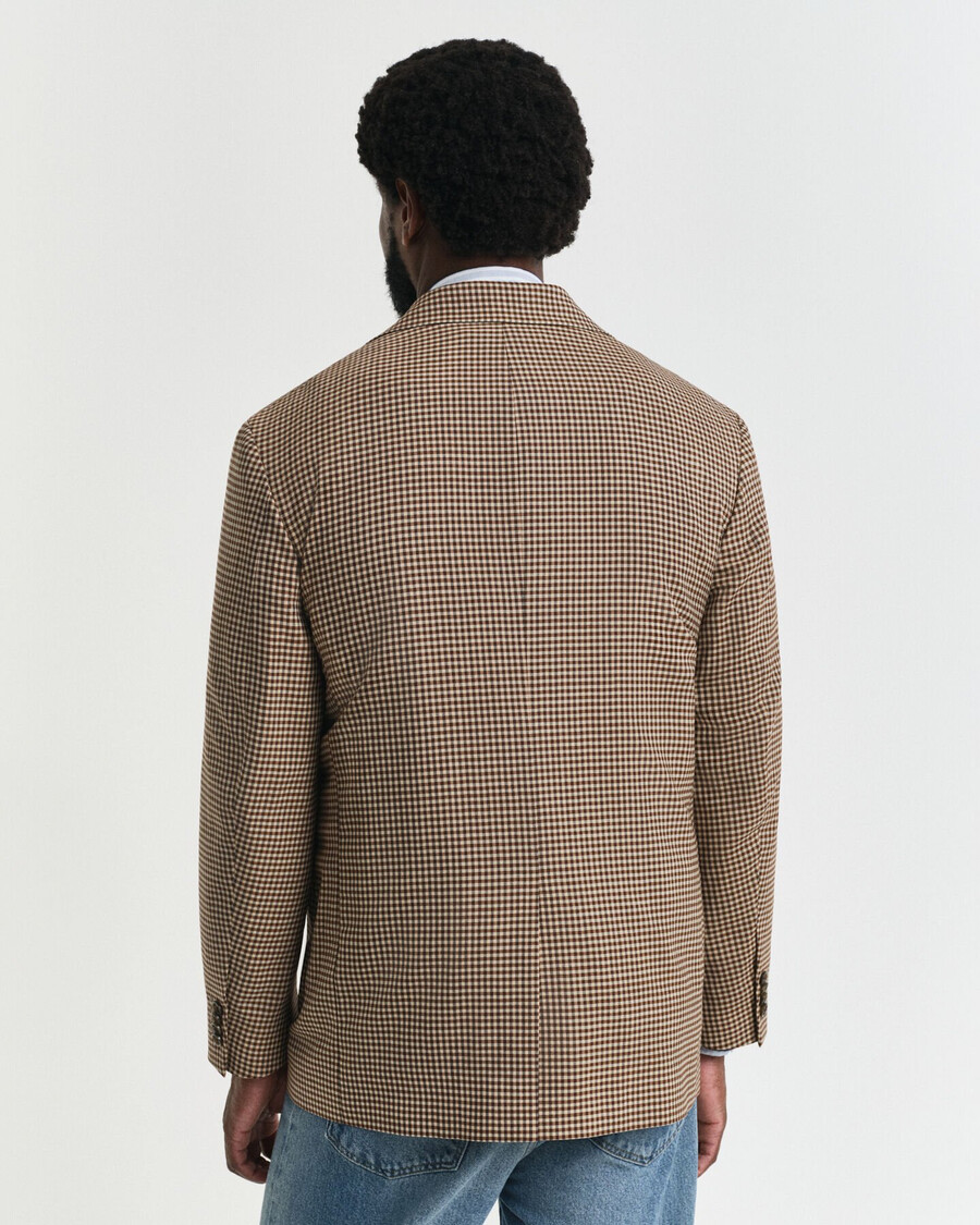 blazer xadrez vichy de corte relaxado - marrom chocolate