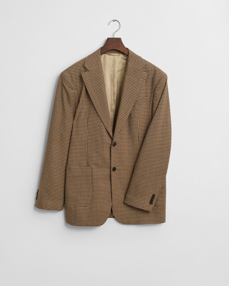 blazer xadrez vichy de corte relaxado - marrom chocolate