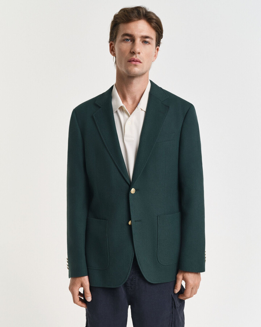 blazer club slim fit em algodão - verde xadrez