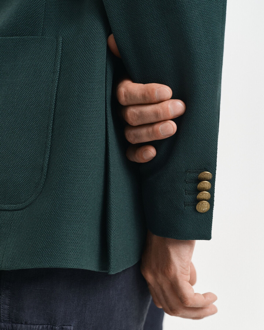 blazer club slim fit em algodão - verde xadrez